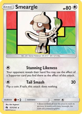 Smeargle - 157/214 - Rare - Reverse Holo