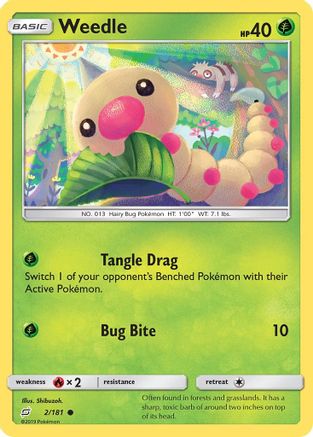 Weedle (2) - 2/181 - Common - Reverse Holo