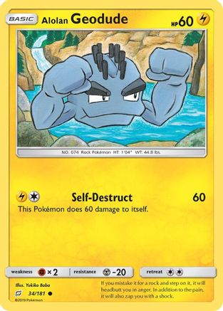 Alolan Geodude (34) - 34/181 - Common - Reverse Holo