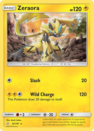 Zeraora - 52/181 - Holo Rare - Reverse Holo