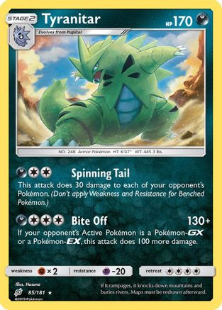 Tyranitar - 85/181 - Holo Rare - Reverse Holo