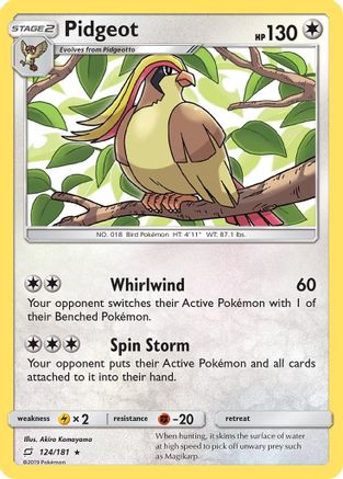 Pidgeot - 124/181 - Rare - Reverse Holo