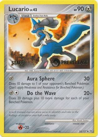 Lucario - 53/127 (Prerelease) [Staff]/127  Diamond and Pearl Promos - Promo