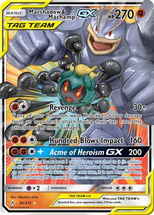 Marshadow & Machamp GX 082/214  - Holofoil SM  Unbroken Bonds - Ultra Rare