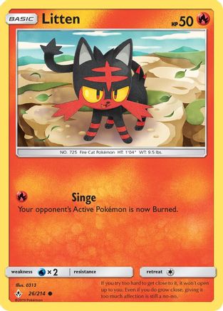 Litten (26) - 26/214 - Common - Reverse Holo