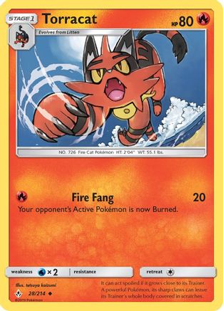 Torracat - 28/214 - Uncommon - Reverse Holo