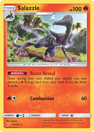 Salazzle - 31/214 - Rare - Reverse Holo