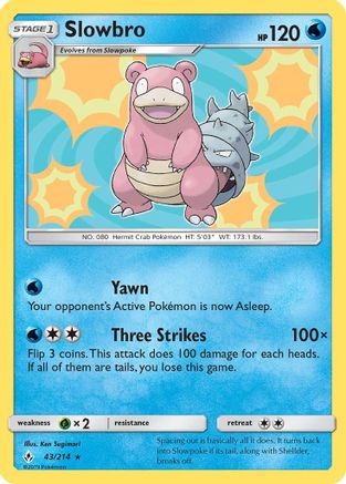 Slowbro - 43/214 - Holo Rare - Reverse Holo