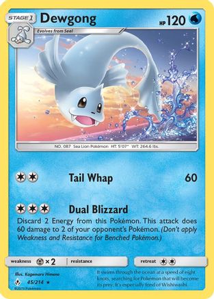Dewgong - 45/214 - Rare - Reverse Holo