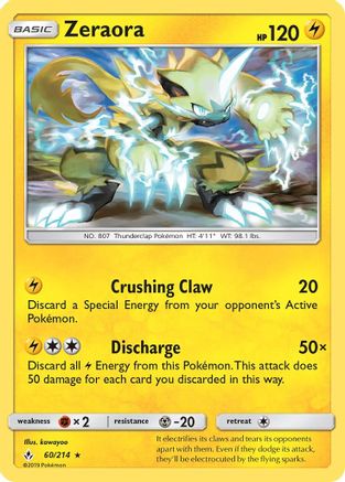 Zeraora - 60/214 - Rare - Reverse Holo