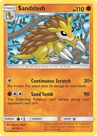 Sandslash - 84/214 - Rare - Reverse Holo