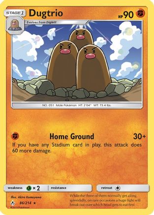 Dugtrio - 86/214 - Rare - Reverse Holo