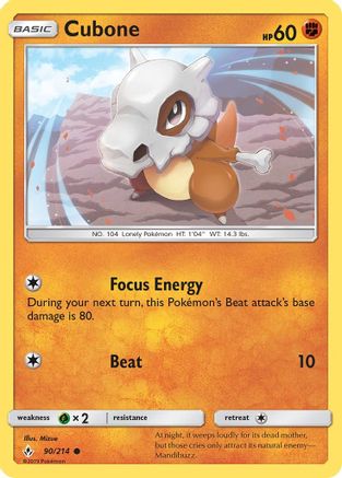 Cubone - 90/214 - Common - Reverse Holo
