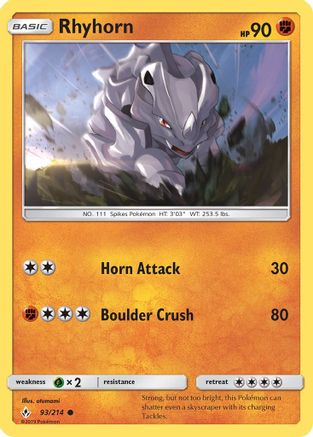 Rhyhorn (93) - 93/214 - Common - Reverse Holo