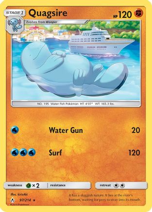 Quagsire - 97/214 - Rare - Reverse Holo
