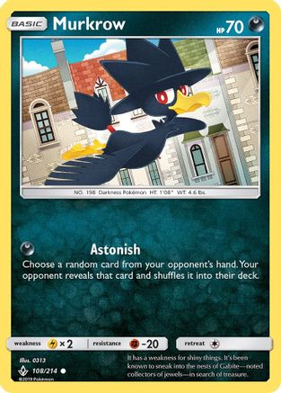 Murkrow - 108/214 - Common - Reverse Holo
