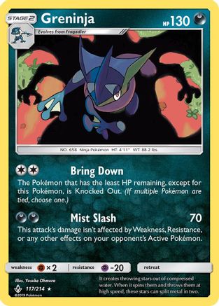 Greninja - 117/214 - Holo Rare - Reverse Holo