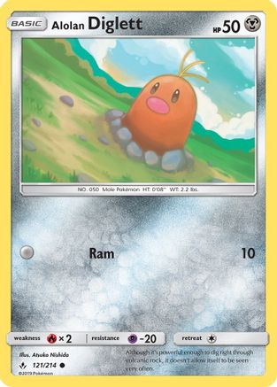 Alolan Diglett - 121/214 - Common - Reverse Holo