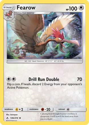 Fearow - 146/214 - Uncommon - Reverse Holo