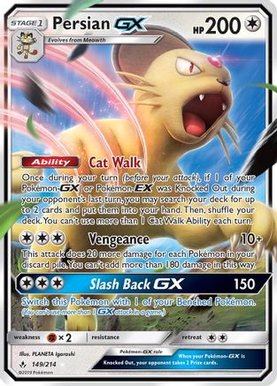 Persian GX 149/214  - Holofoil SM  Unbroken Bonds - Ultra Rare