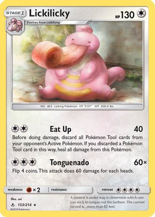 Lickilicky - 153/214 - Rare - Reverse Holo
