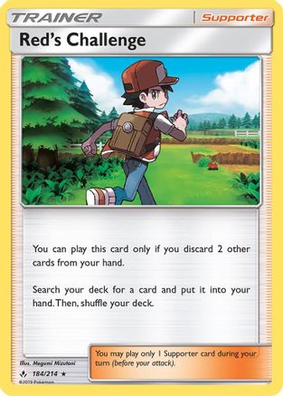 Red's Challenge - 184/214 - Holo Rare - Reverse Holo
