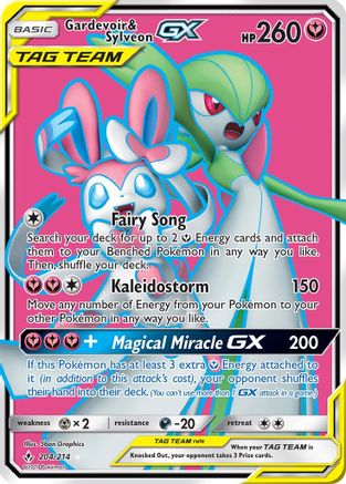 Gardevoir & Sylveon GX (204) (Full Art) 204/214  - Holofoil SM  Unbroken Bonds - Ultra Rare