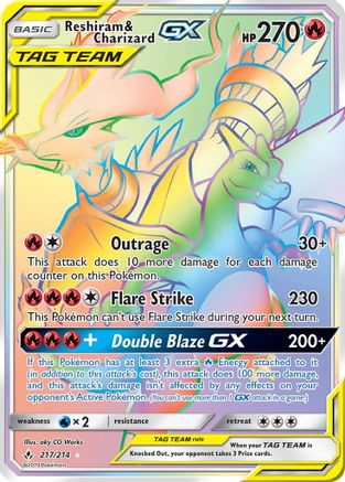 Reshiram & Charizard GX (Secret) - 217/214 - Secret Rare