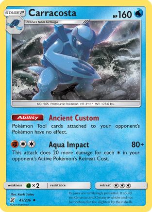 Carracosta - 45/236 - Uncommon - Reverse Holo