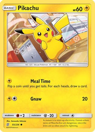 Pikachu (55) 055/236  - Reverse Holofoil SM  Unified Minds - Common