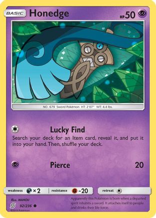 Honedge (92) - 92/236 - Common - Reverse Holo
