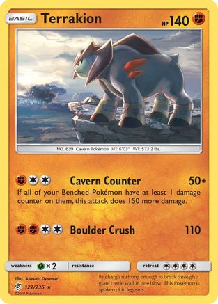 Terrakion - 122/236 - Holo Rare - Reverse Holo