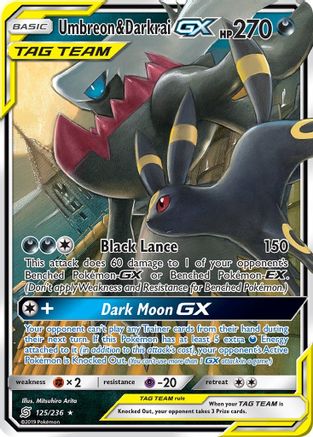 Umbreon & Darkrai GX 125/236  - Holofoil SM  Unified Minds - Ultra Rare
