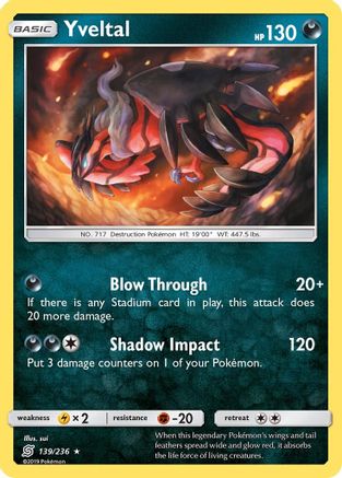 Yveltal - 139/236 - Holo Rare - Reverse Holo