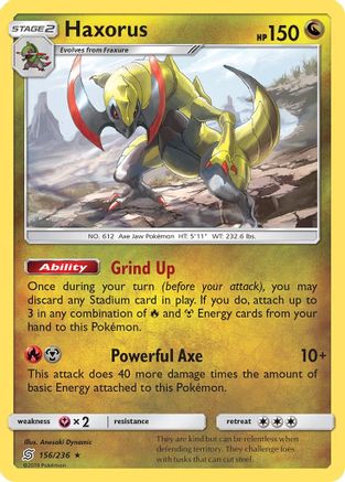 Haxorus - 156/236 - Holo Rare - Reverse Holo