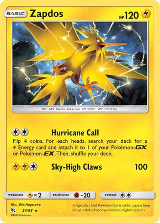 Zapdos - 24/68 - Holo Rare - Reverse Holo