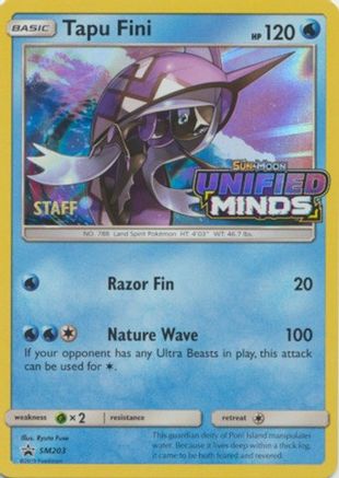 Tapu Fini - SM203 (Prerelease) [Staff]  - Holofoil SM Promos - Promo