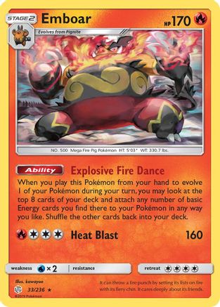 Emboar - 33/236 - Rare - Reverse Holo