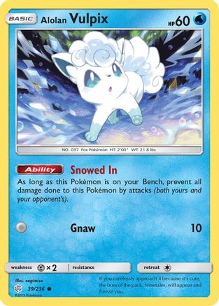 Alolan Vulpix - 39/236 - Common - Reverse Holo