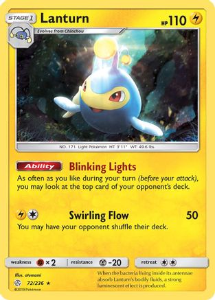 Lanturn - 72/236 - Rare - Reverse Holo