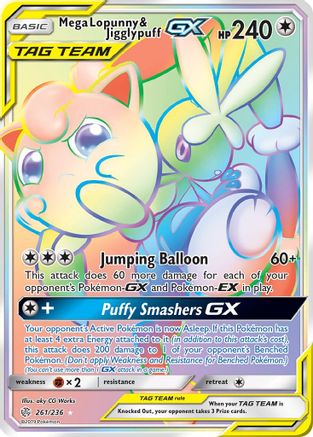 Mega Lopunny & Jigglypuff GX (Secret) - 261/236 - Secret Rare