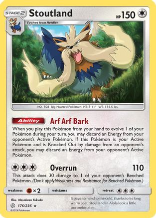Stoutland - 176/236 - Holo Rare - Reverse Holo