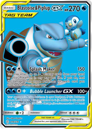 Blastoise & Piplup GX (Full Art) - 214/236 - Ultra Rare