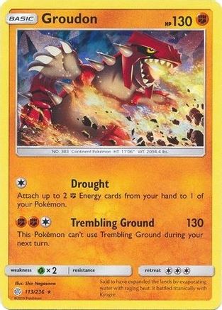 Groudon (Cracked Ice Holo) 113/236 - Holo Rare