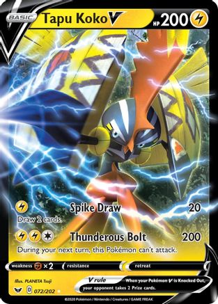 Tapu Koko V 072  - Holofoil  - Ultra Rare