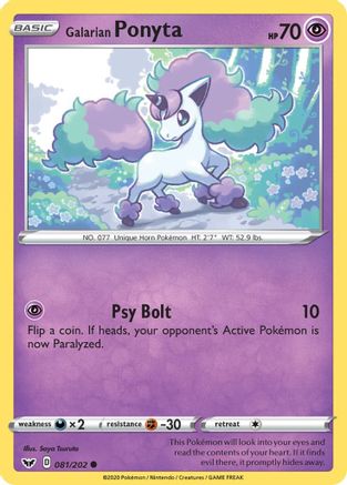 Galarian Ponyta 081  - Reverse Holofoil  - Common