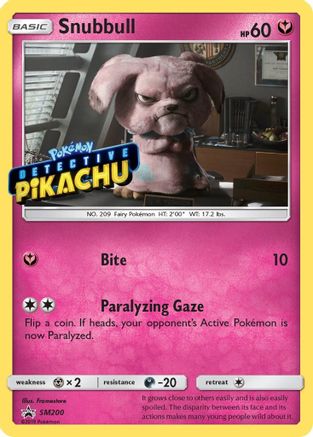 Snubbull - SM200 (Detective Pikachu Stamped)  - Holofoil SM Promos - Promo