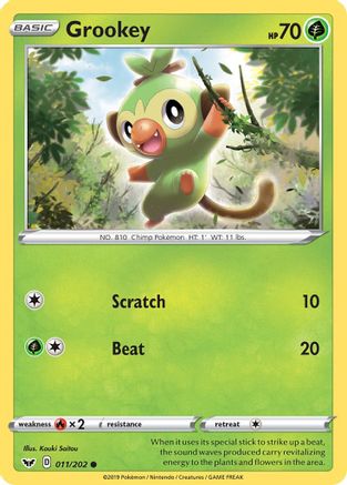 Grookey (011) (011) 011  - Reverse Holofoil  - Common