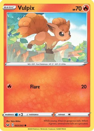 Vulpix 022  - Reverse Holofoil  - Common