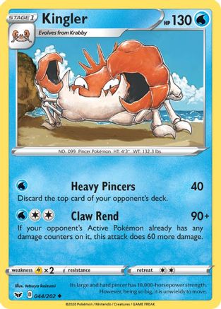Kingler 044  - Reverse Holofoil  - Uncommon